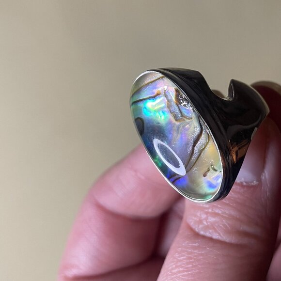 Abalone Stone Unisex Ring - Size 11.5 - Picture 4 of 7